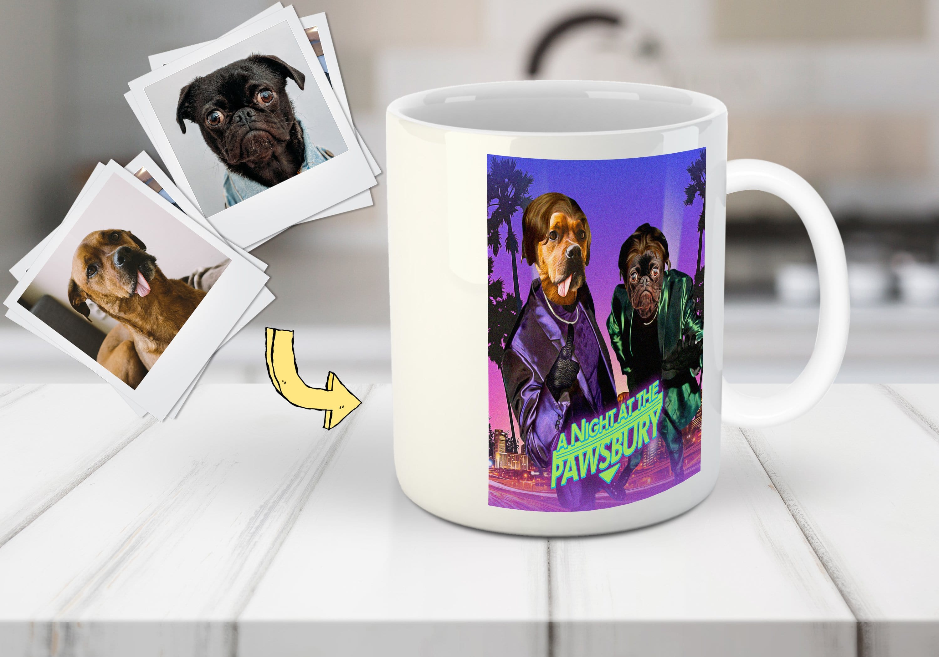 &#39;A Night at the Pawsbury&#39; Personalized 2 Pet Mug