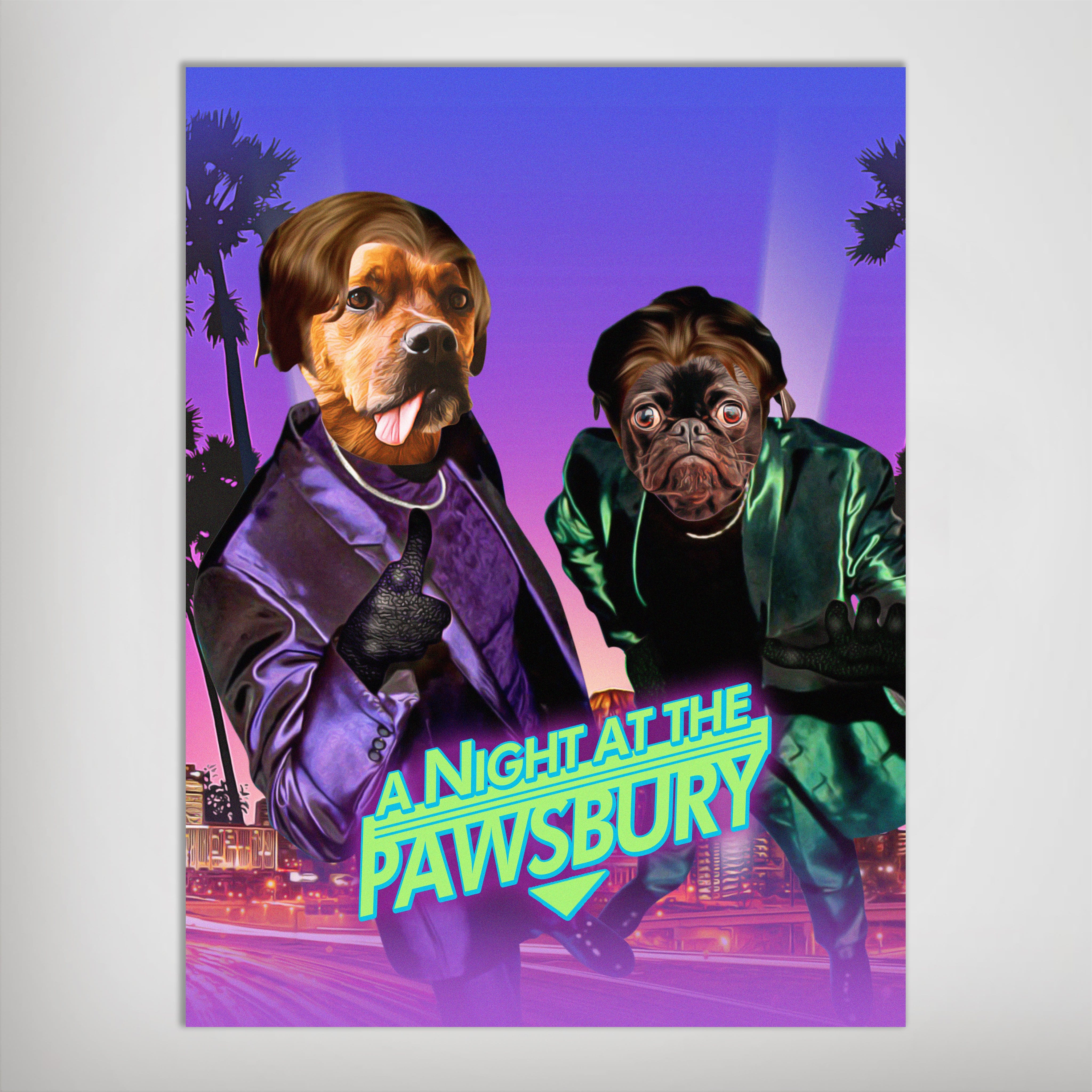 &#39;A Night at the Pawsbury&#39; Personalized 2 Pet Poster