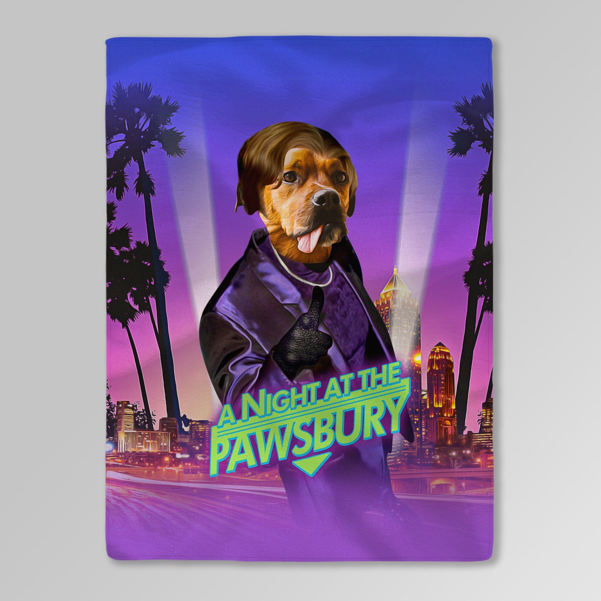 &#39;A Night At The Pawsbury&#39; Personalized Pet Blanket