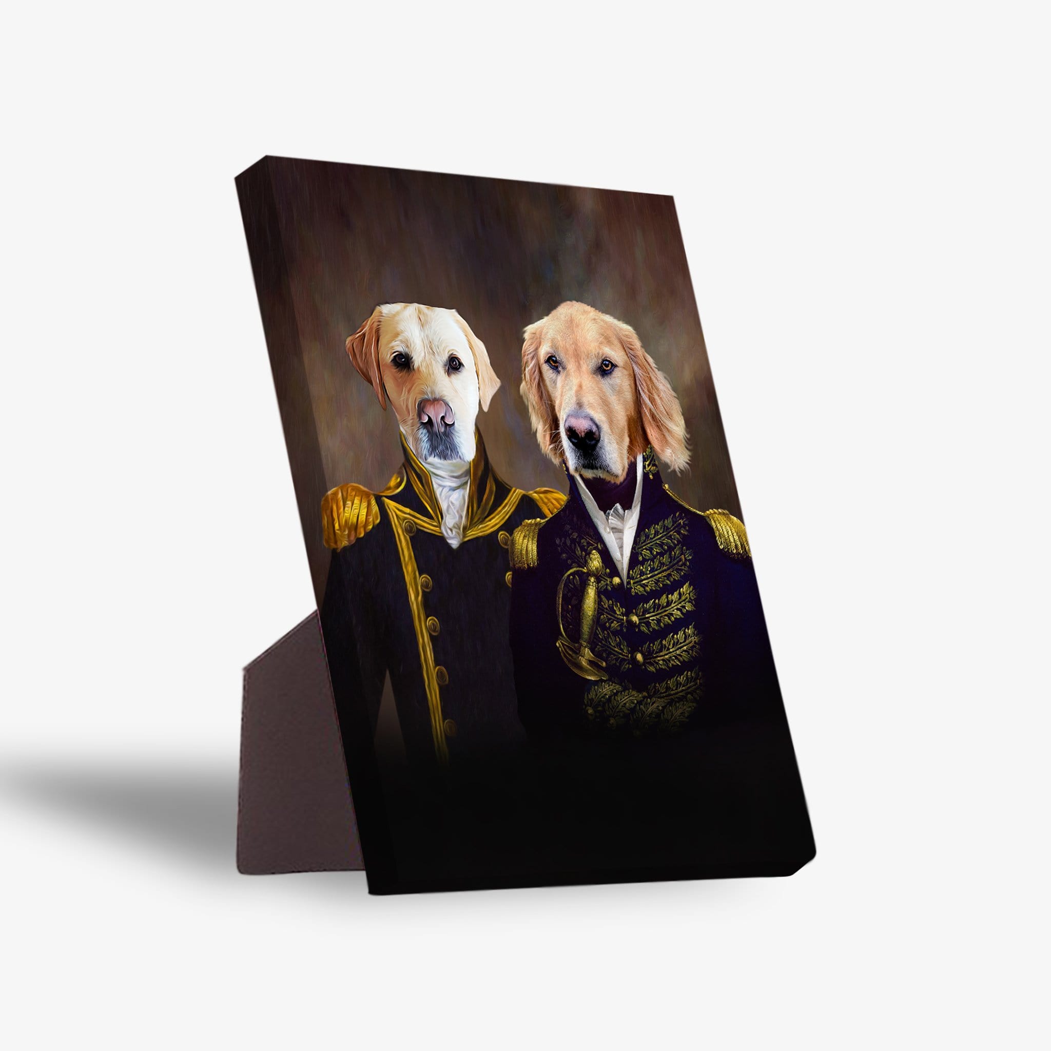 &#39;The Admiral and the Captain&#39; Personalized 2 Pet Standing Canvas