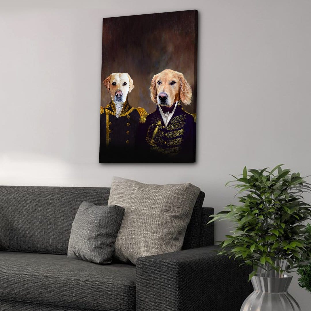 &#39;The Admiral and the Captain&#39; Personalized 2 Pet Canvas