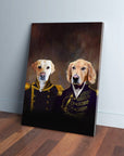 'The Admiral and the Captain' Personalized 2 Pet Canvas