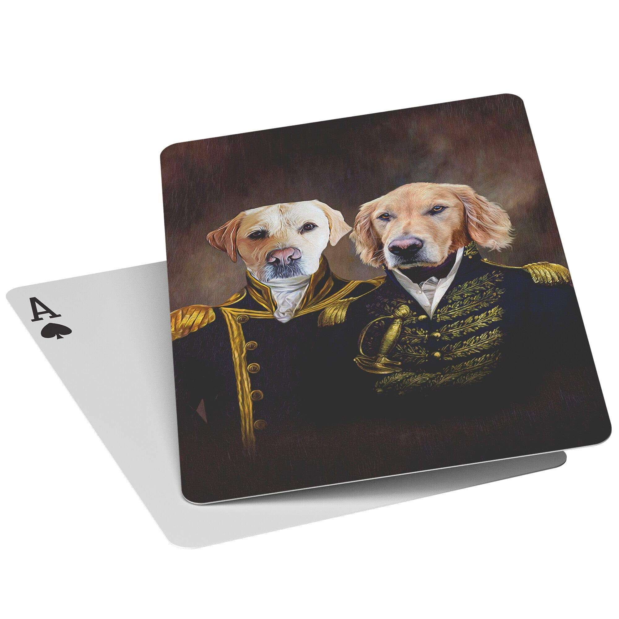 &#39;Admiral and Captain&#39; Personalized 2 Pet Playing Cards