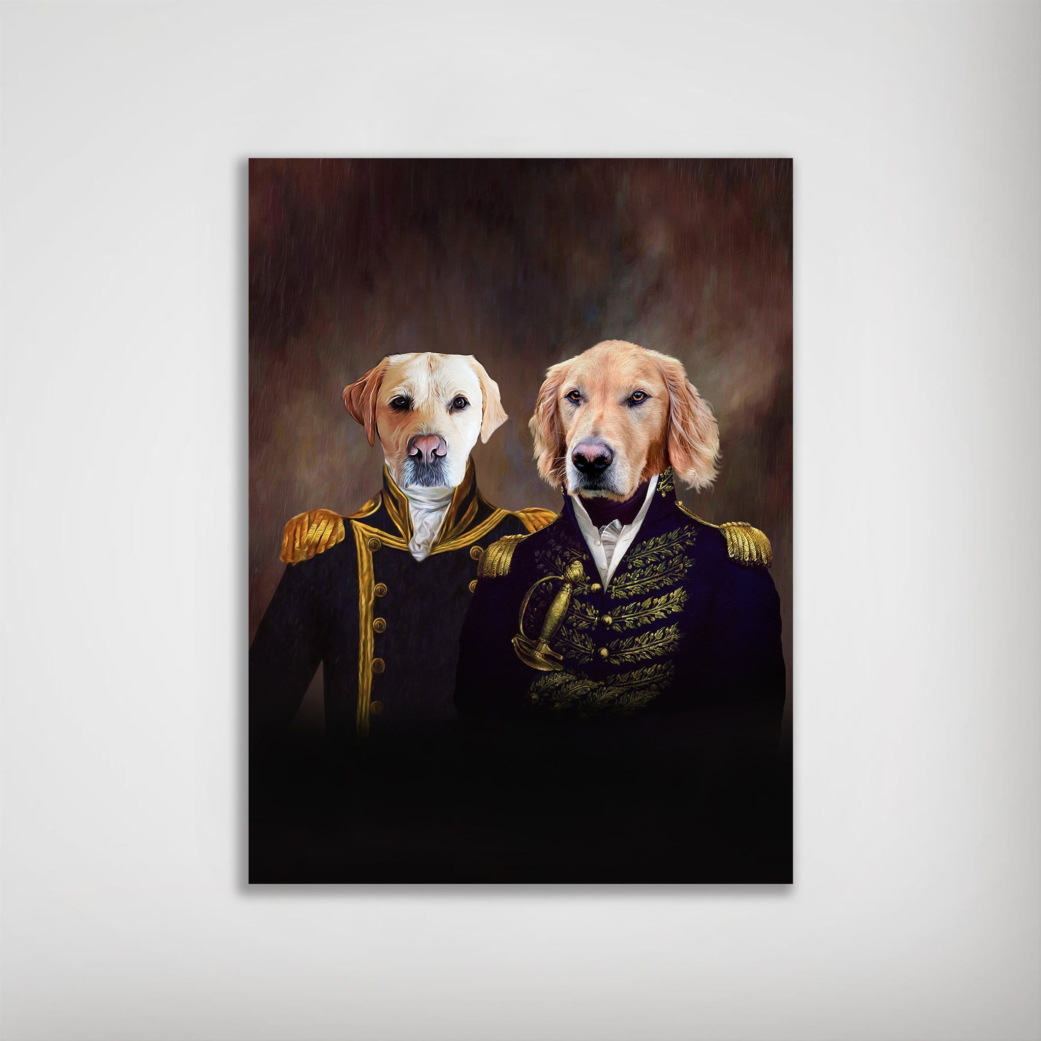 El almirante y el capitán: póster personalizado para 2 mascotas