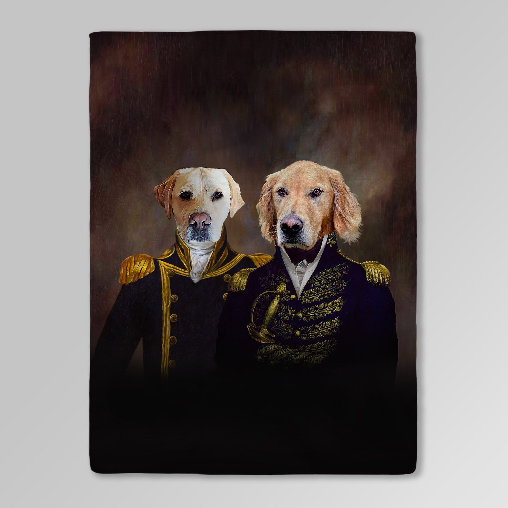 Manta personalizada para 2 mascotas &#39;El Almirante y el Capitán&#39; 