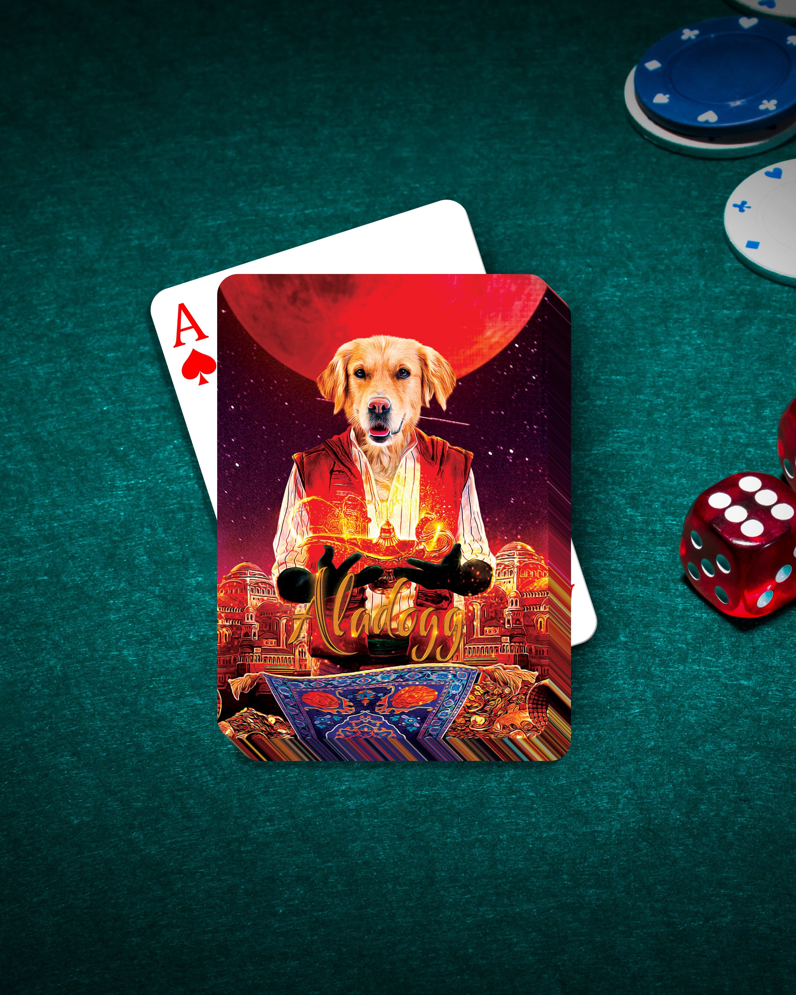 &#39;Aladogg&#39; Personalized Pet Playing Cards