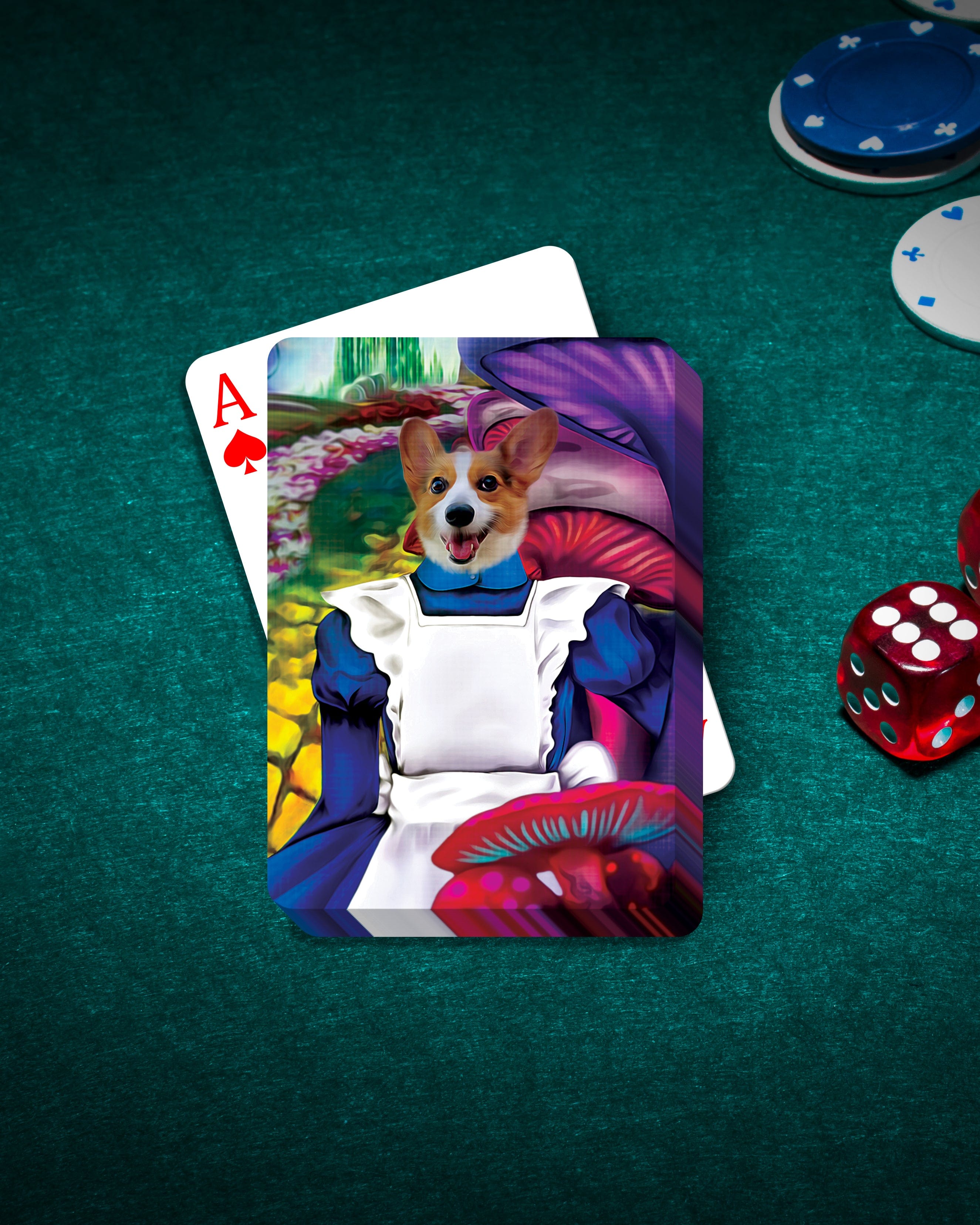 &#39;Alice in Doggoland&#39; Personalized Pet Playing Cards
