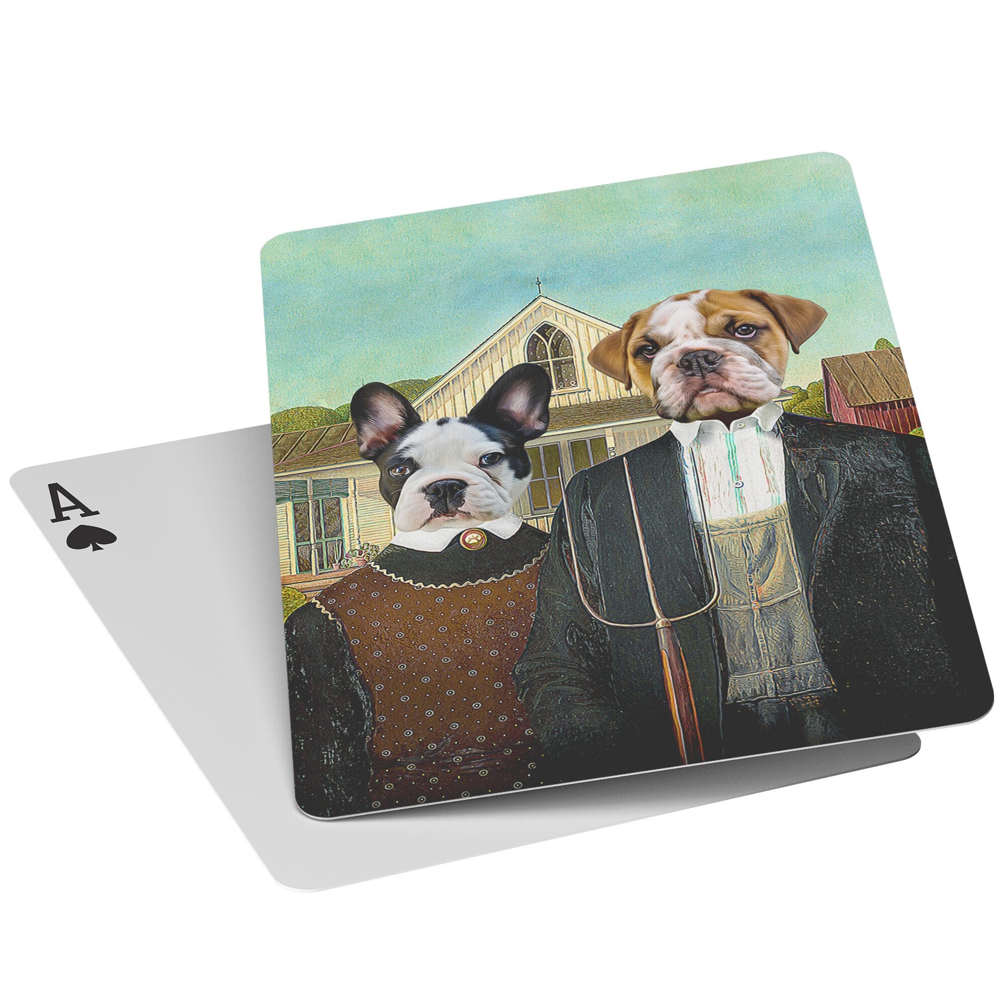 &#39;American Pawthic&#39; Personalized 2 Pet Playing Cards
