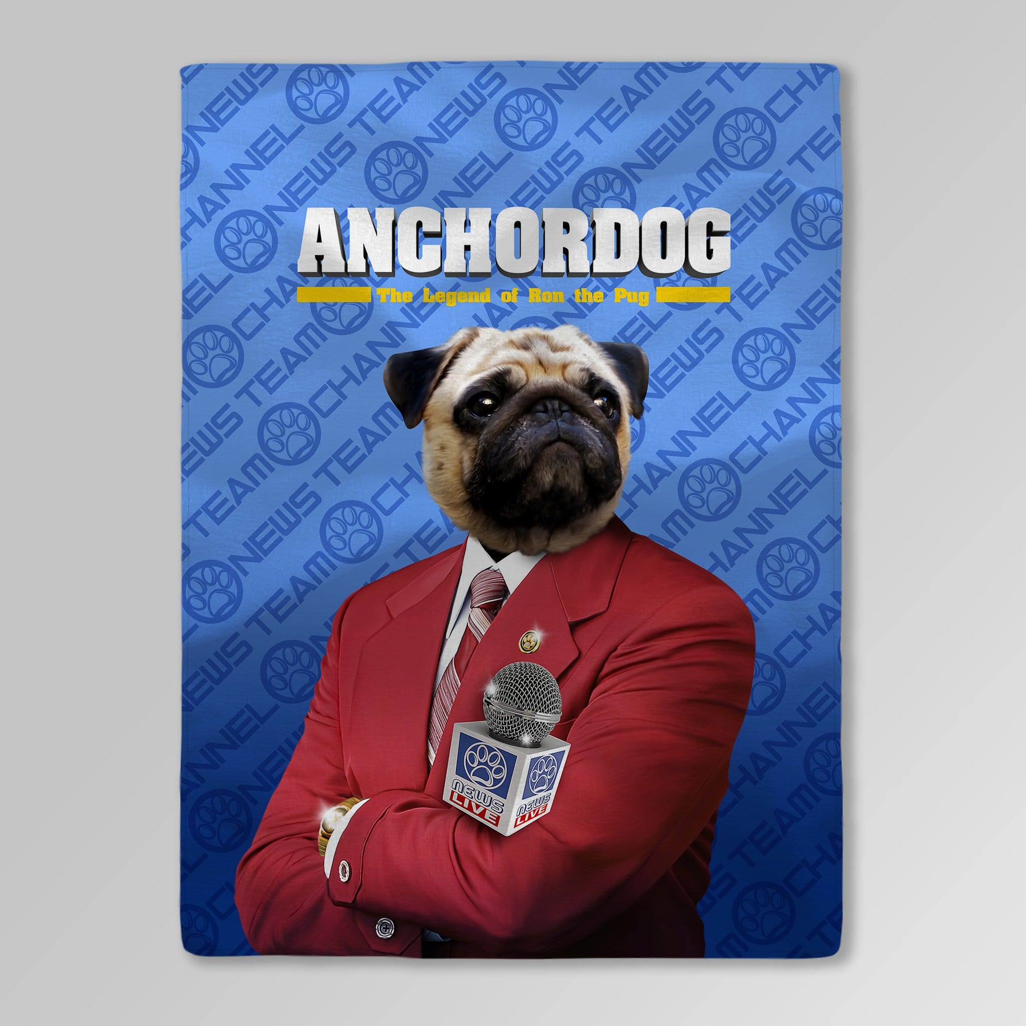 &#39;Anchordog&#39; Personalized Pet Blanket