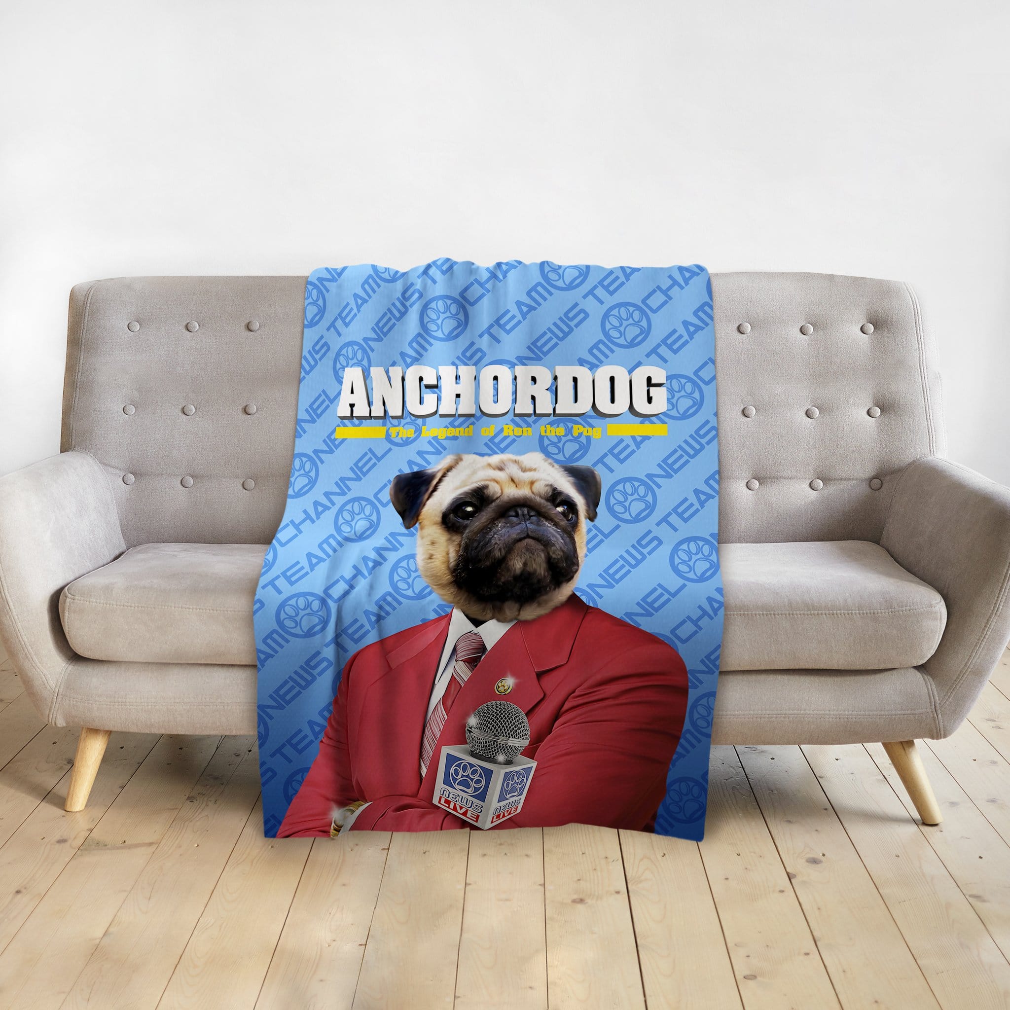 &#39;Anchordog&#39; Personalized Pet Blanket