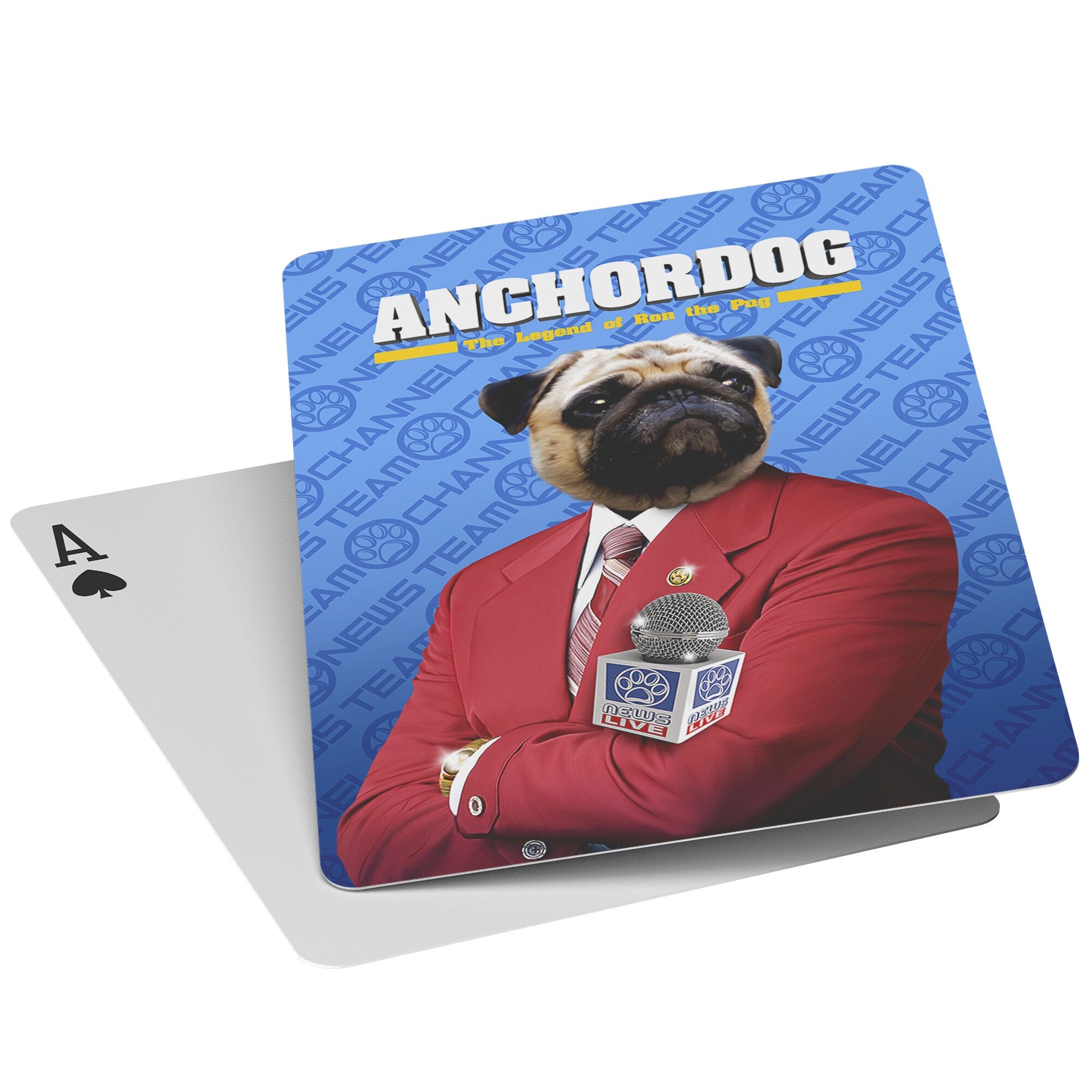 &#39;Anchordog&#39; Personalized Pet Playing Cards