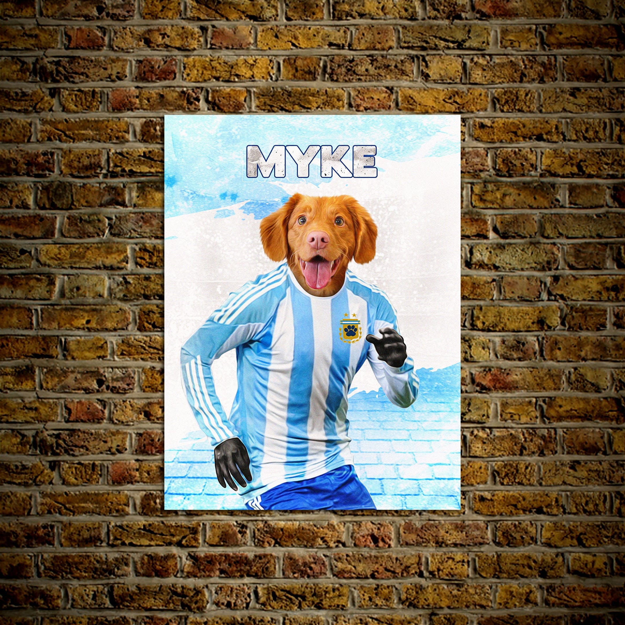 &#39;Argentina Doggos Soccer&#39; Personalized Pet Poster
