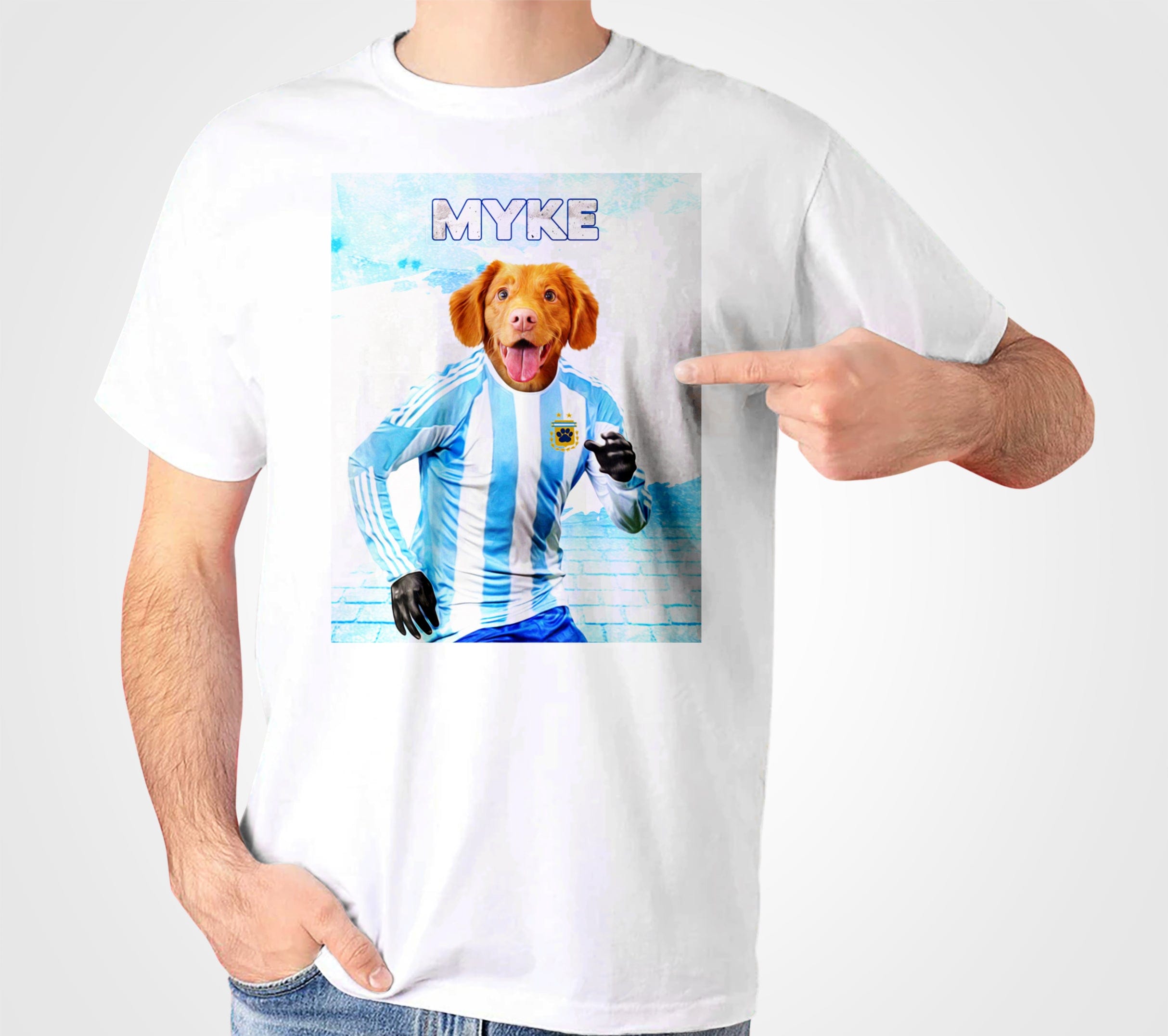 &#39;Argentina Doggos Soccer&#39; Personalized Pet T-Shirt