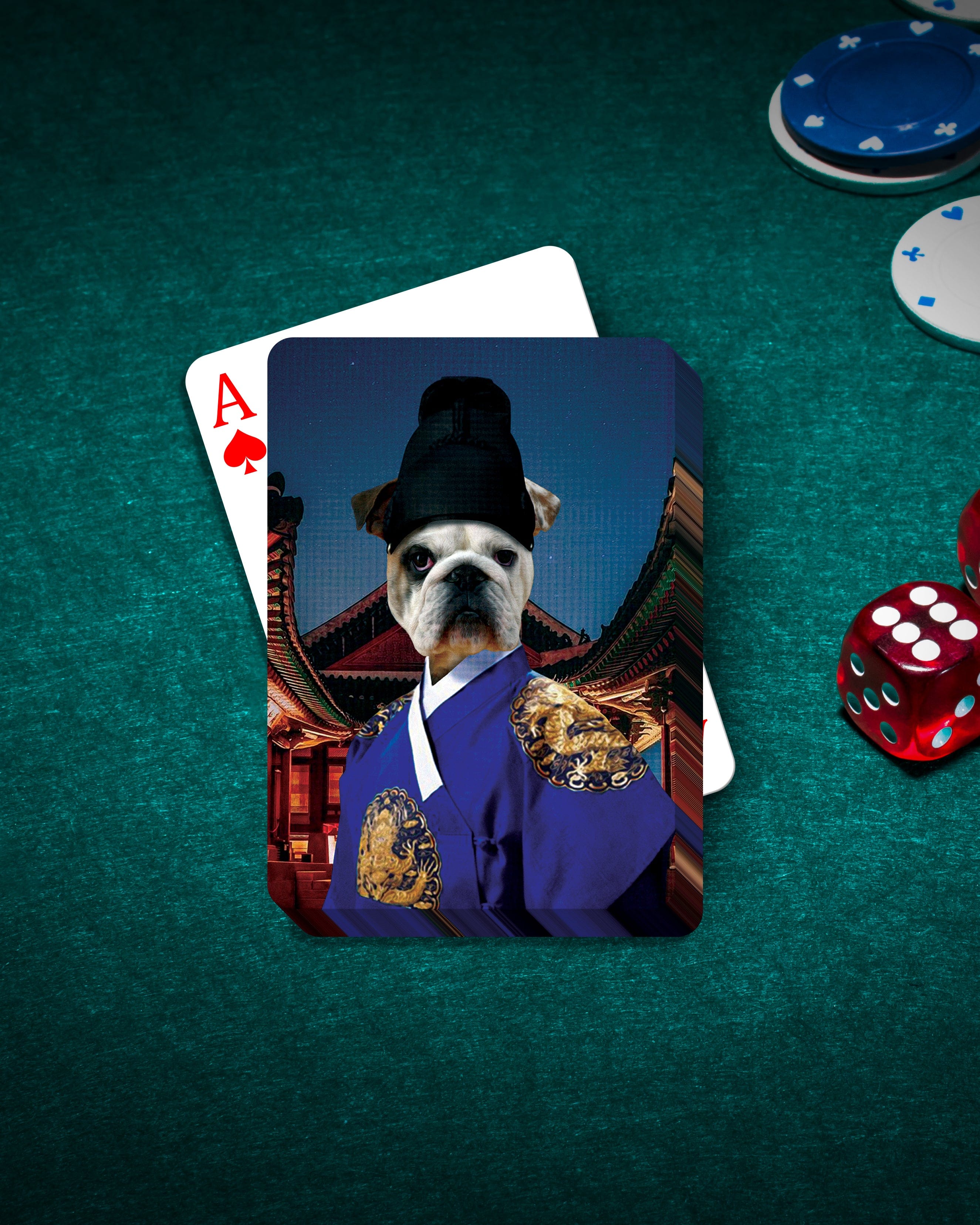 &#39;The Asian Emperor&#39; Personalized Pet Playing Cards