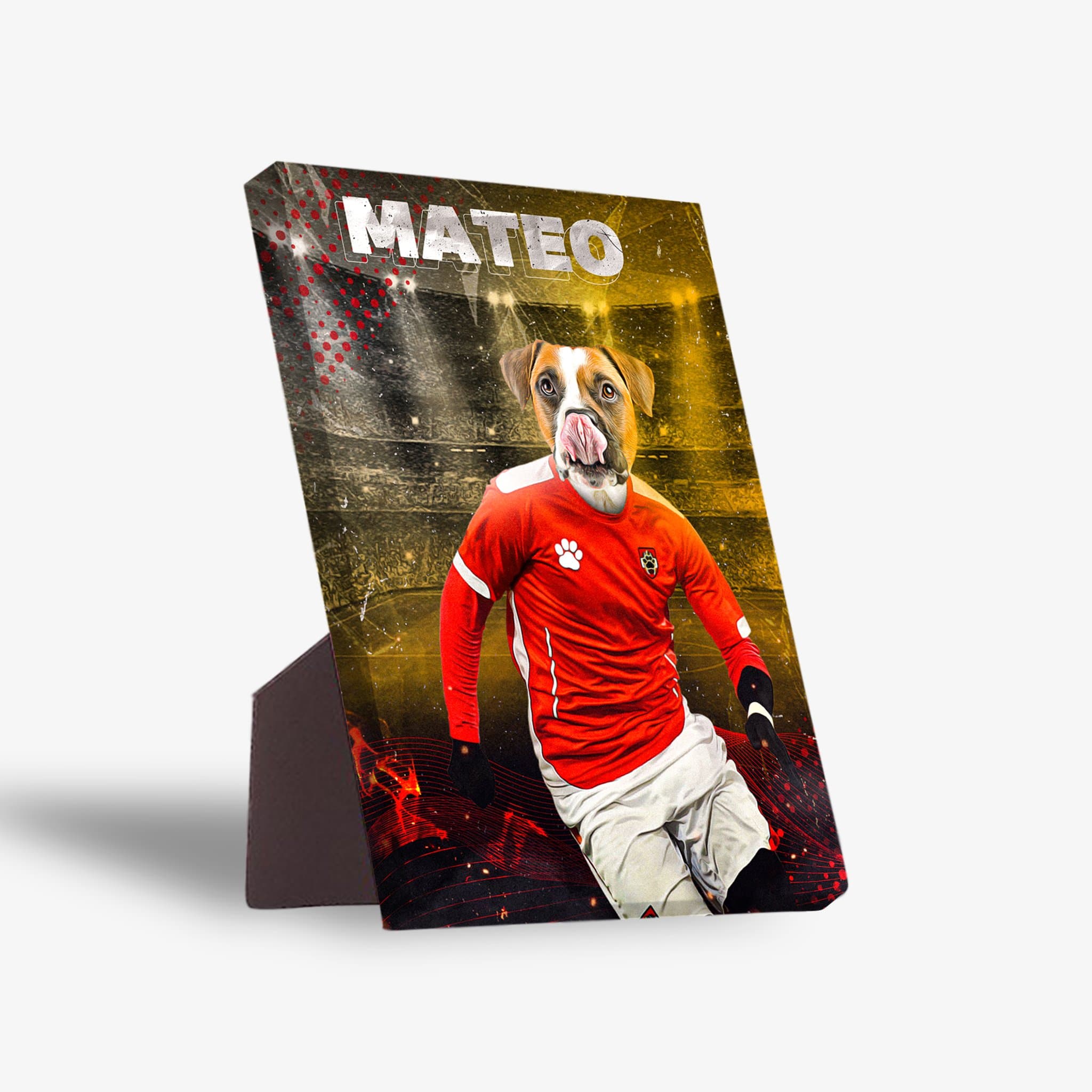 &#39;Austria Doggos Soccer&#39; Personalized Pet Standing Canvas