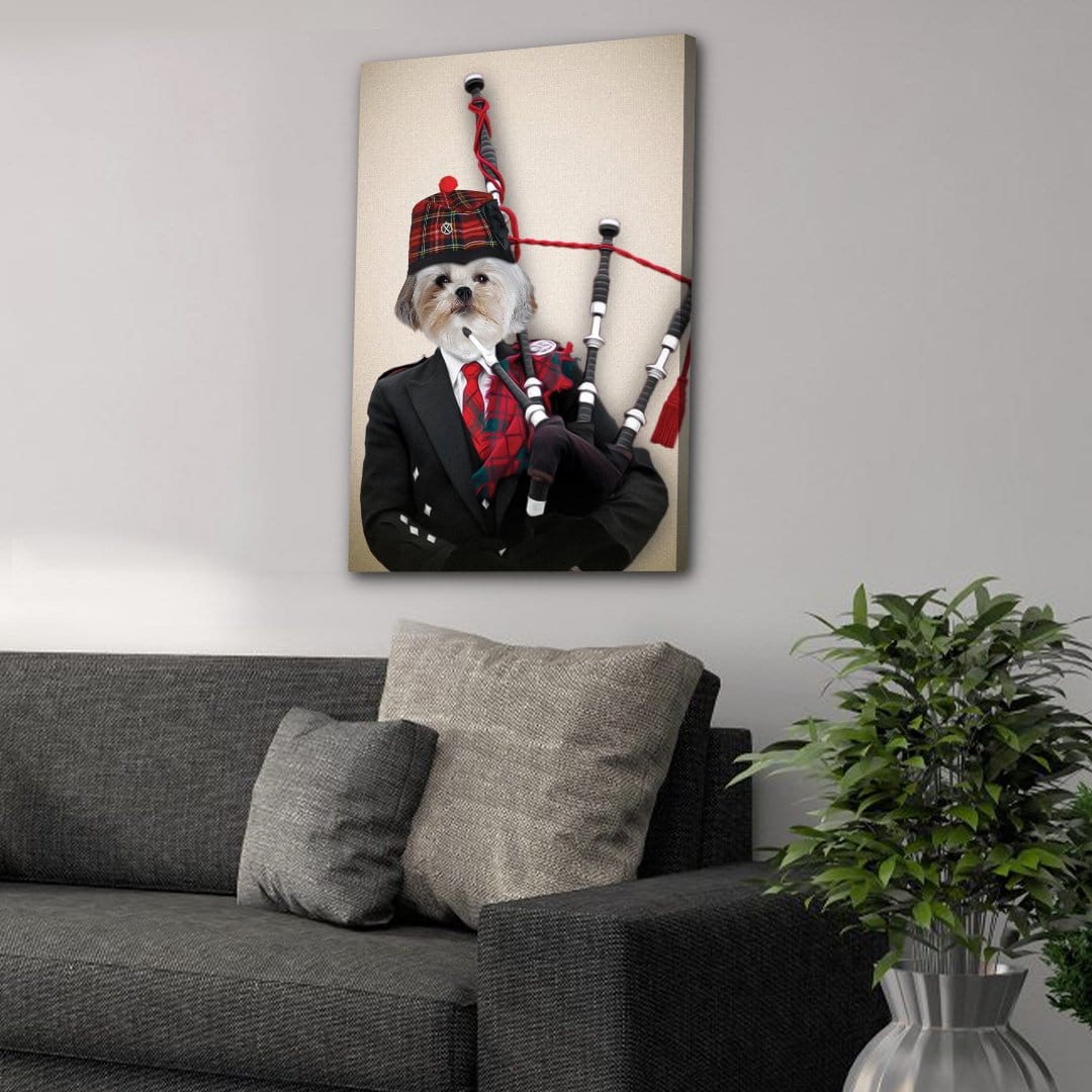 &#39;The Bagpiper&#39; Personalized Pet Canvas