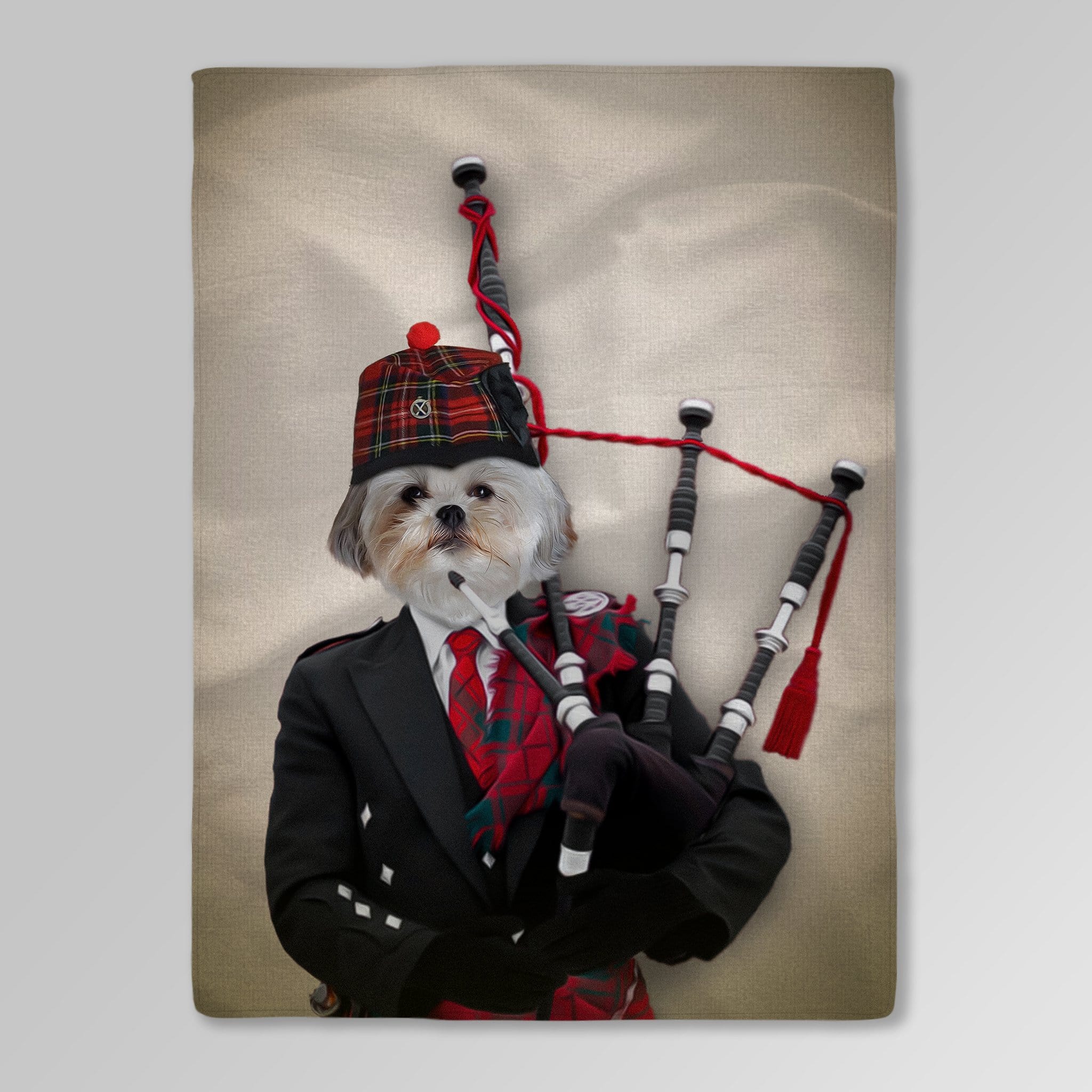 &#39;The Bagpiper&#39; Personalized Pet Blanket