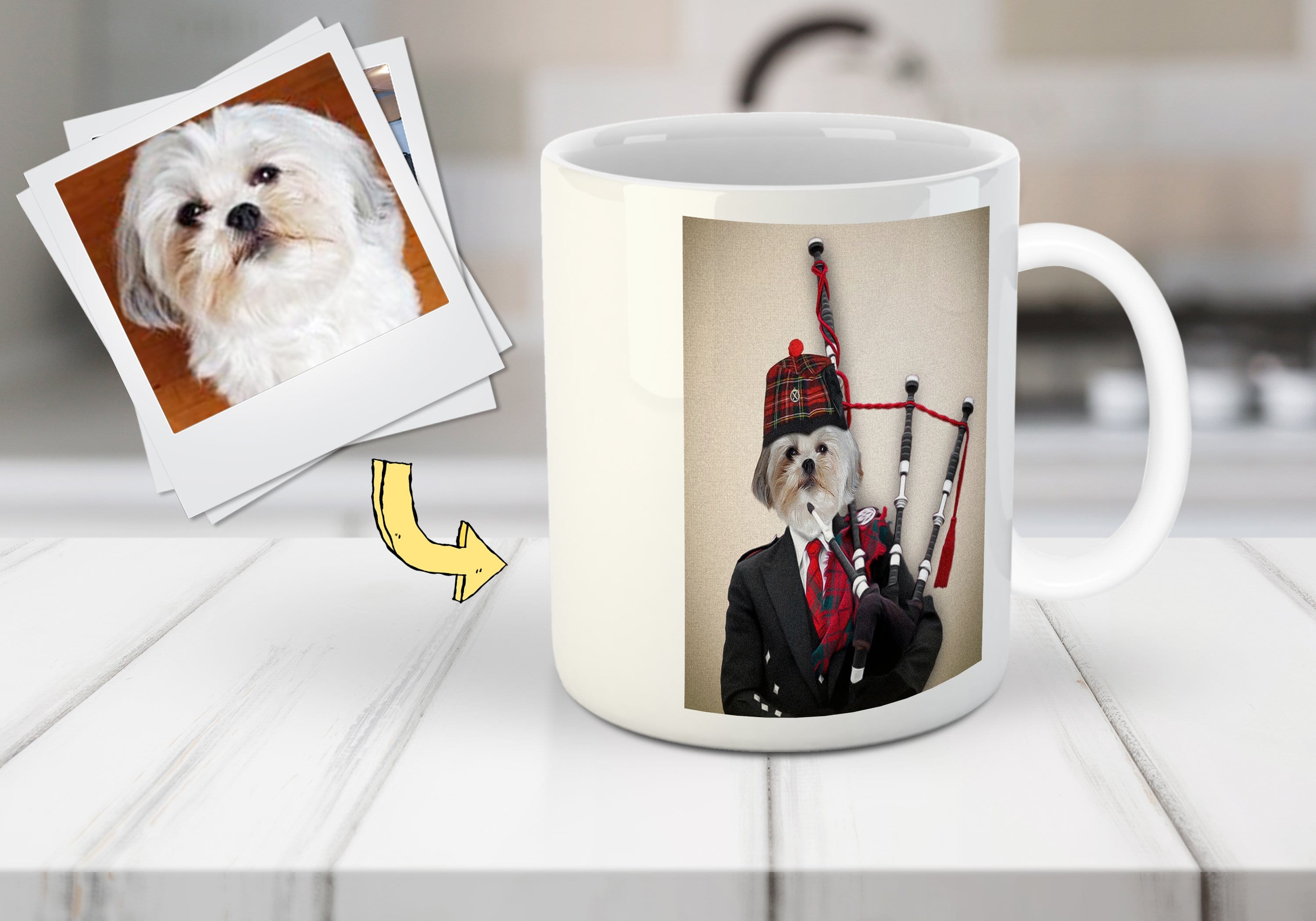 &#39;The Bagpiper&#39; Personalized Pet Mug