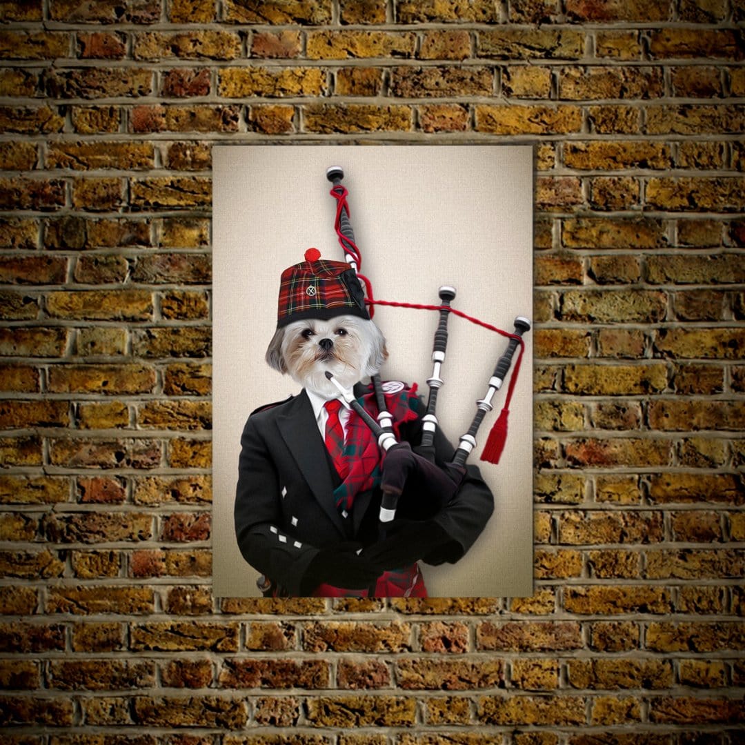 &#39;The Bagpiper&#39; Personalized Pet Poster