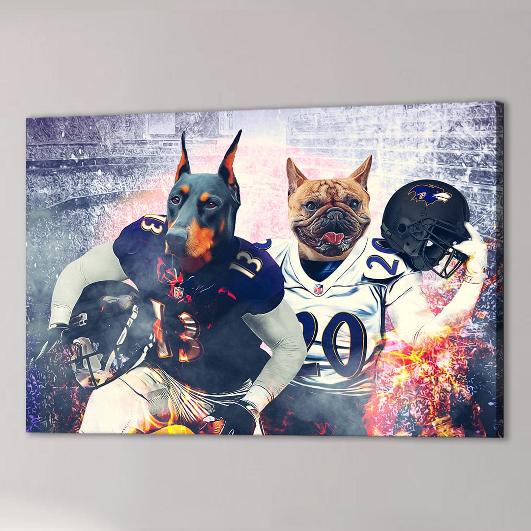 &#39;Baltimore Doggos&#39; Personalized 2 Pet Canvas