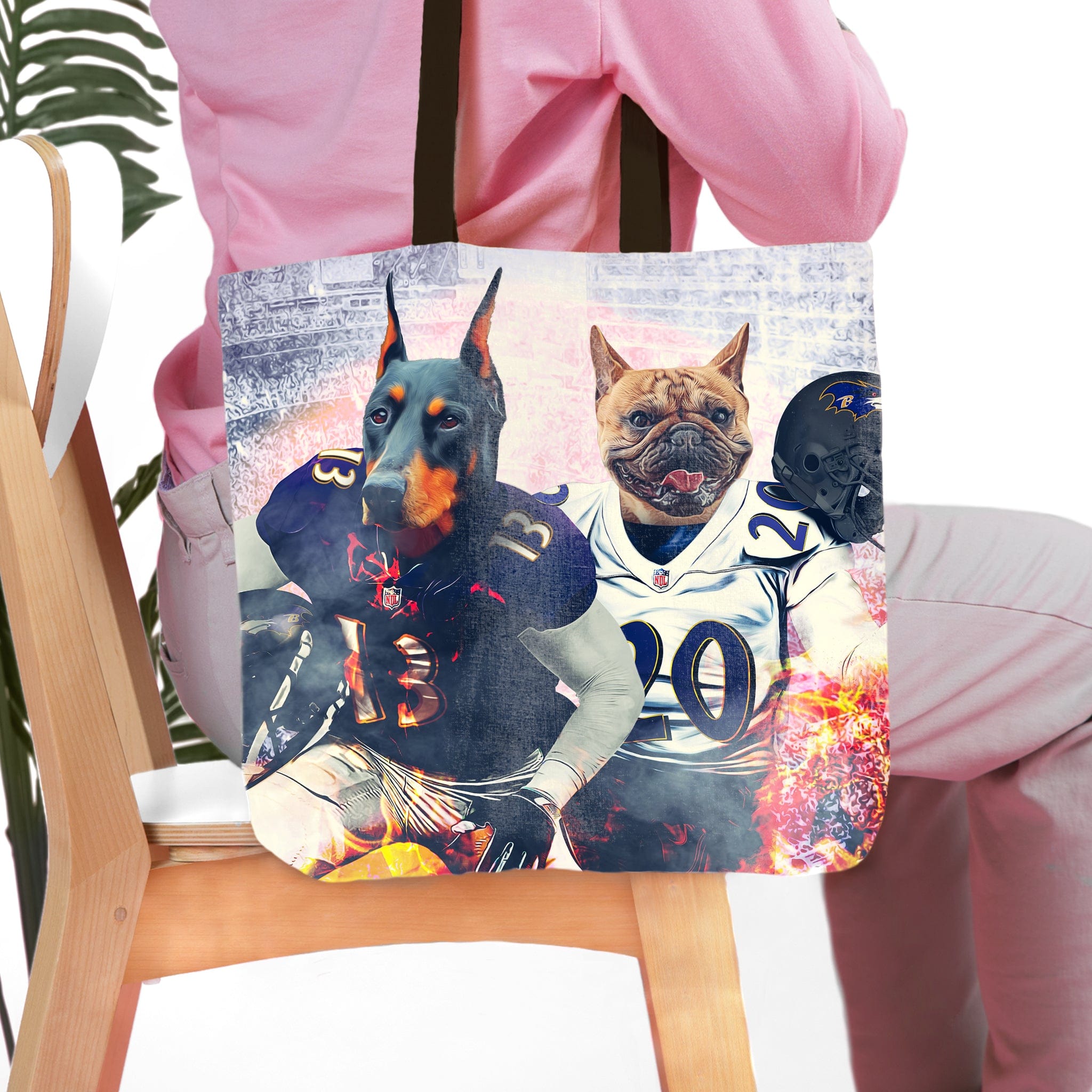 &#39;Baltimore Doggos&#39; Personalized 2 Pet Tote Bag