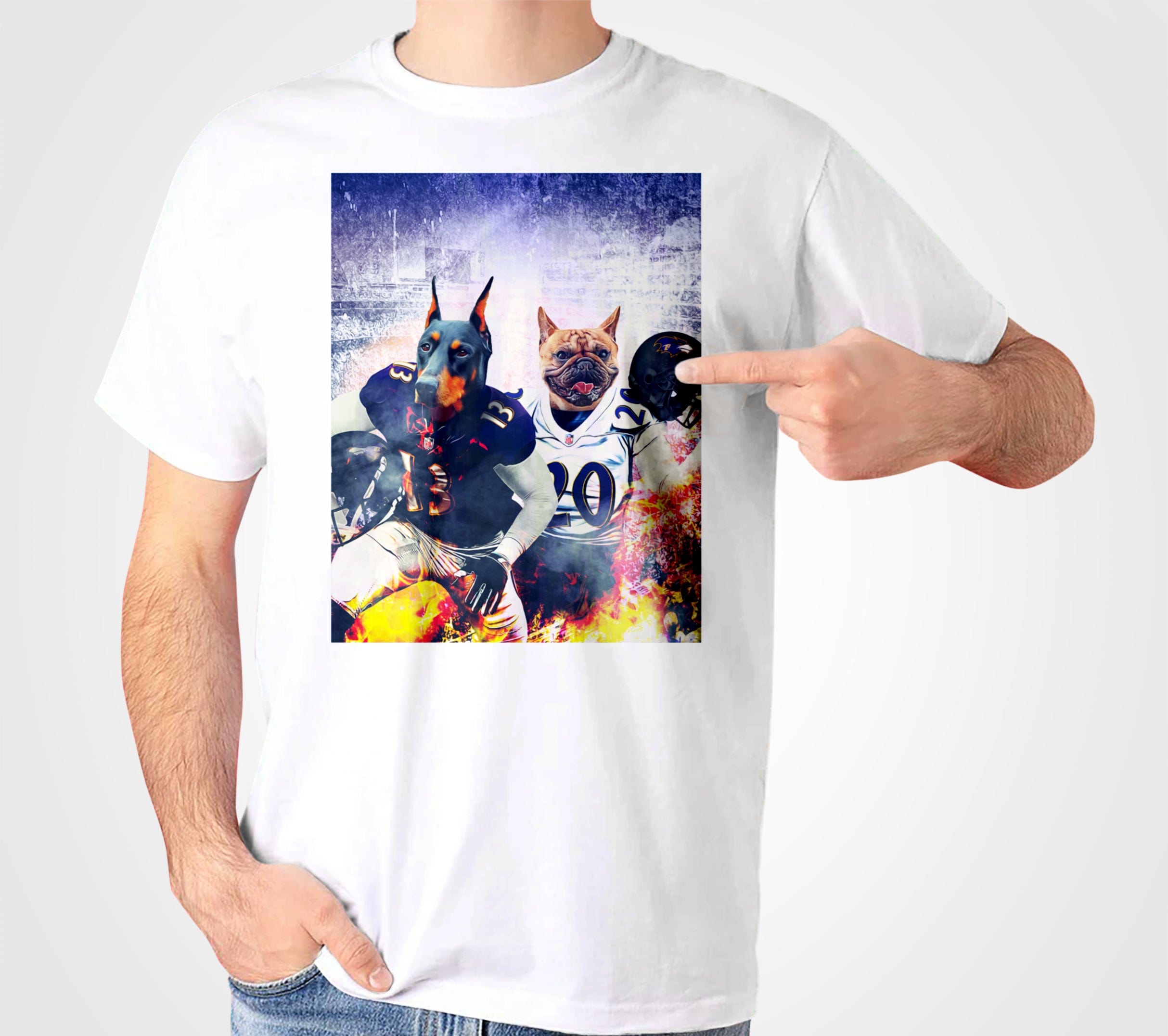 &#39;Baltimore Doggos&#39; Personalized 2 Pet T-Shirt