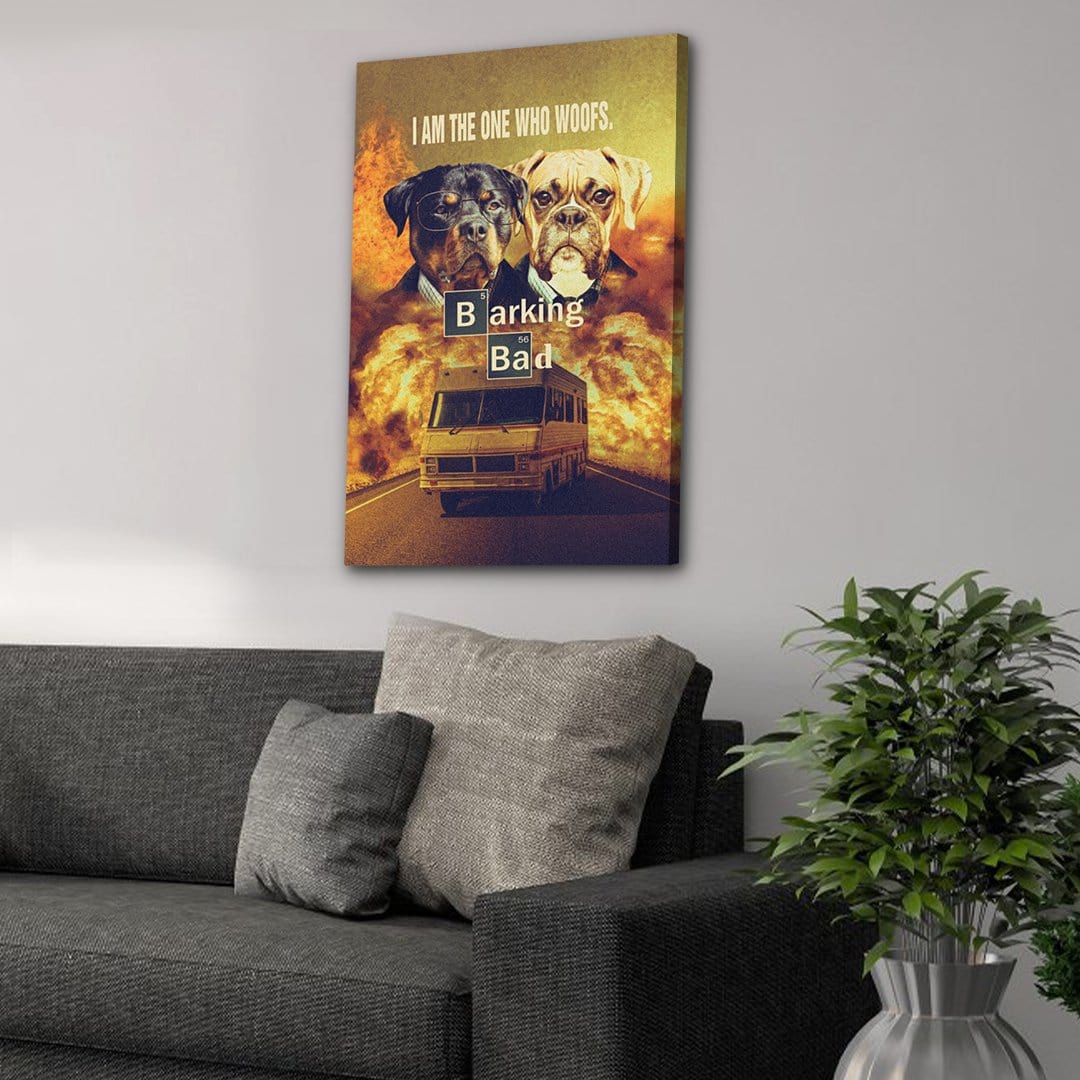 &#39;Barking Bad&#39; Personalized 2 Pet Canvas