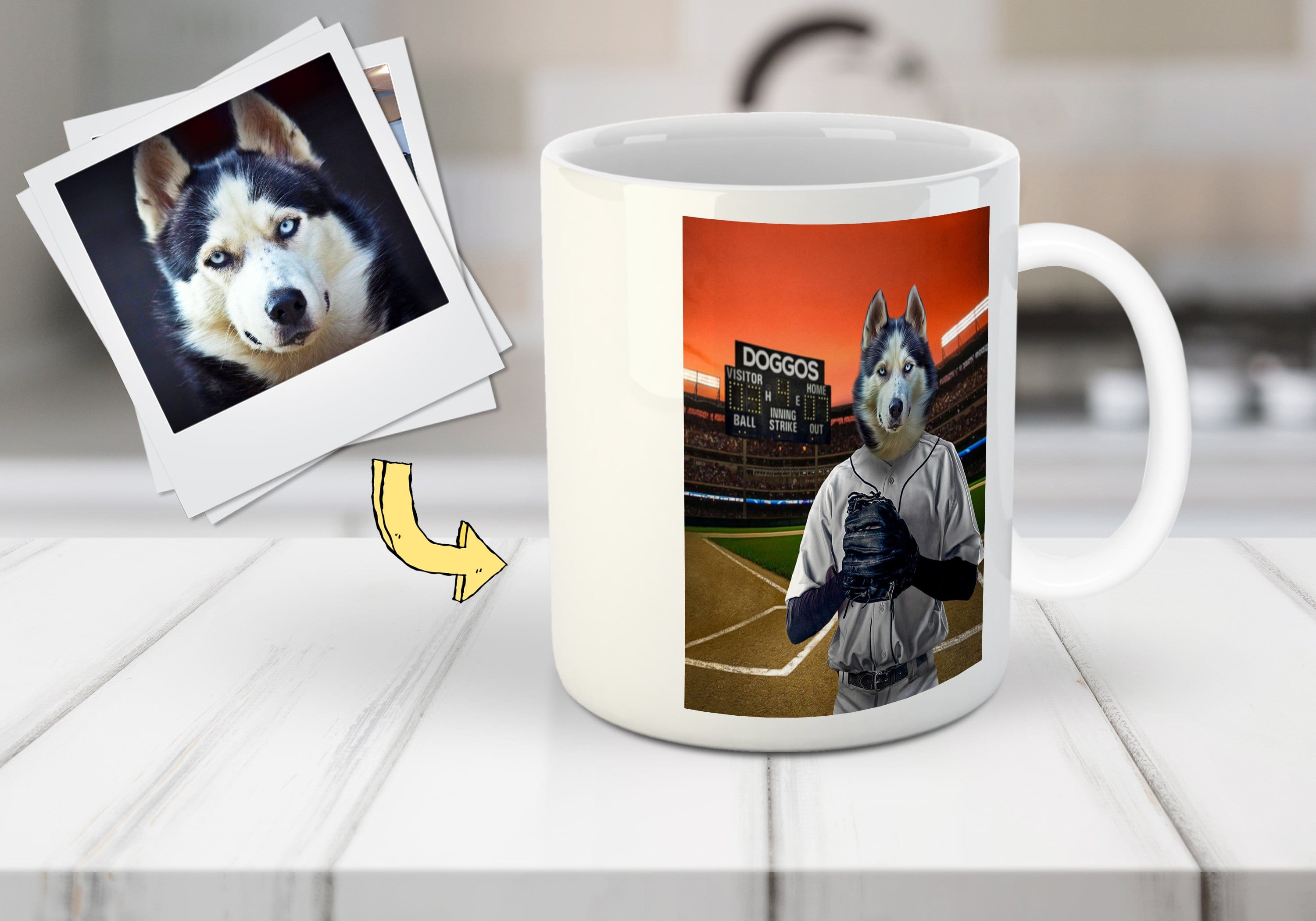 &#39;The Baseball Player&#39; Custom Pet Mug