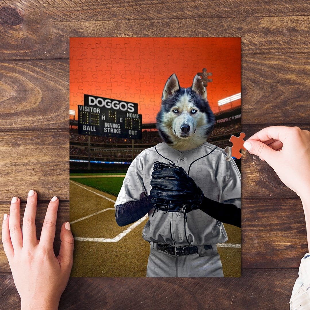 &#39;The Baseball Player&#39; Personalized Pet Puzzle