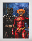 'Batdog & Flash Doggo' Personalized 2 Pet Poster