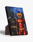 'Batdog & Flash Doggo' Personalized 2 Pet Standing Canvas