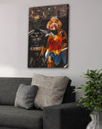 'Batdog & Wonder Doggette' Personalized 2 Pet Canvas