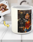 Taza personalizada para 2 mascotas 'Batdog &amp; Wonder Doggette'