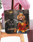 Bolsa de mano personalizada para 2 mascotas 'Batdog &amp; Wonder Doggette'