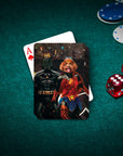'Batdog & Wonder Doggette' Personalized 2 Pet Playing Cards