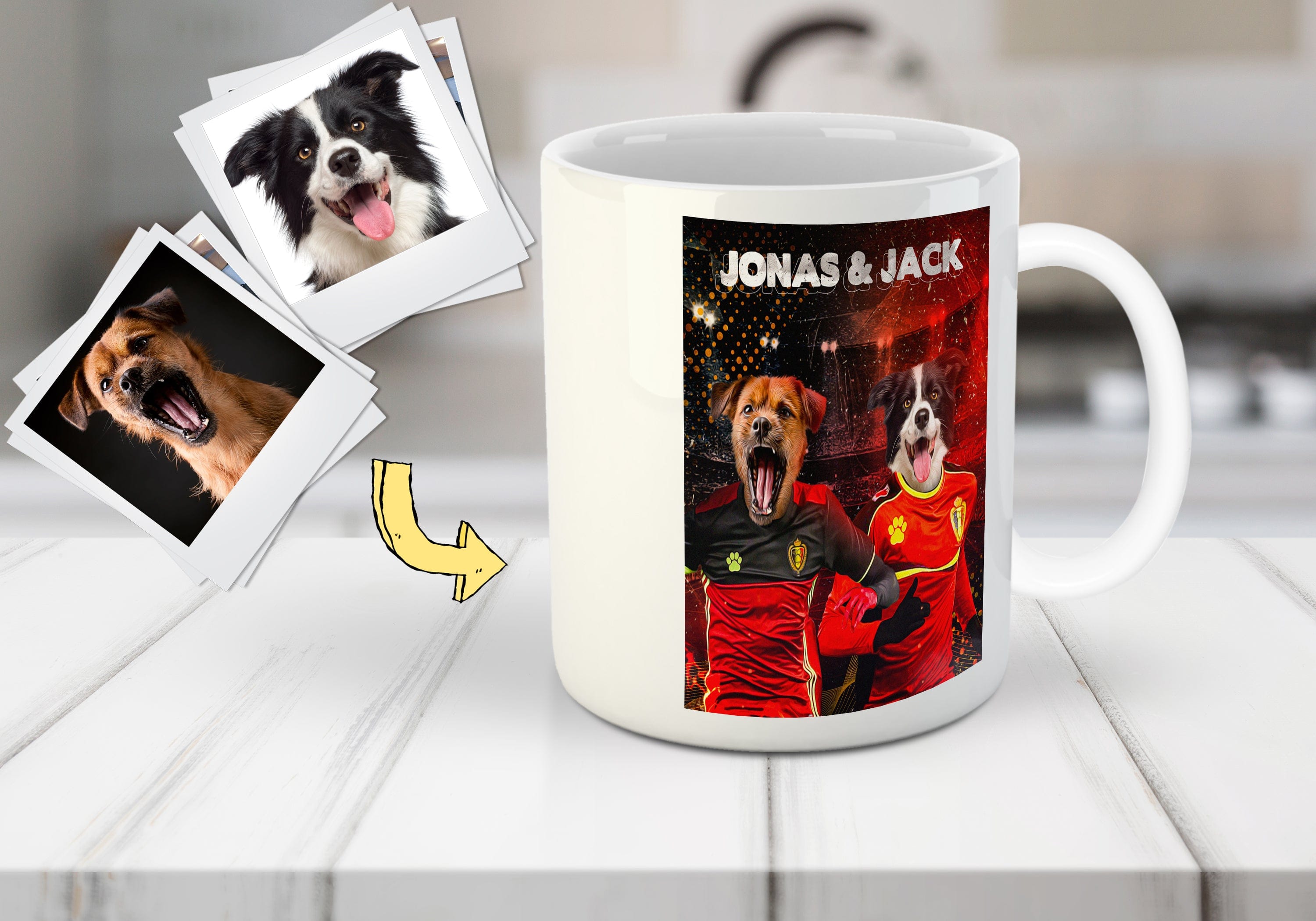 &#39;Belgium Doggos&#39; Personalized 2 Pet Mug