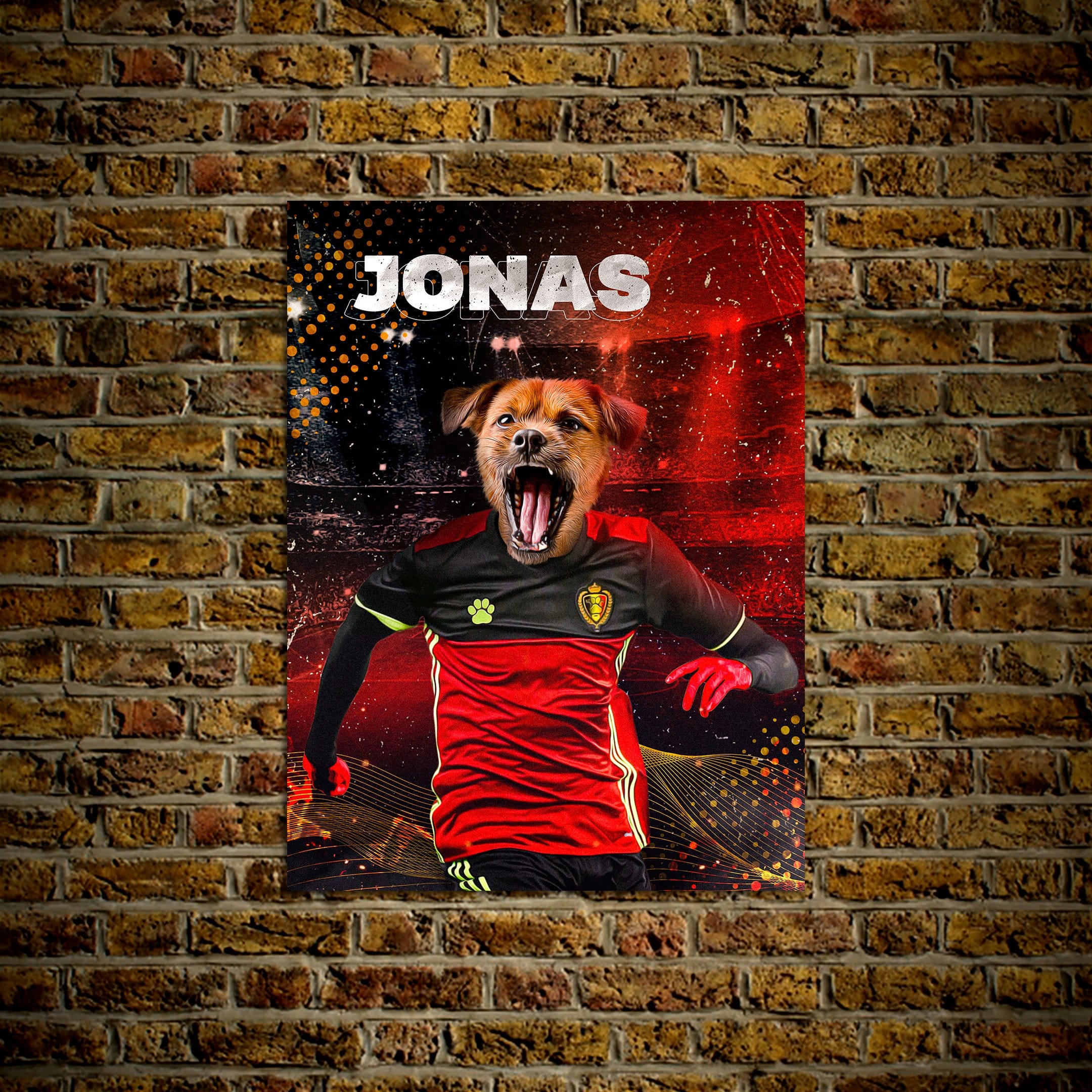 &#39;Belgium Doggos Soccer&#39; Personalized Pet Poster