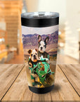 Vaso personalizado para 2 mascotas 'Kawadawgi Riders'