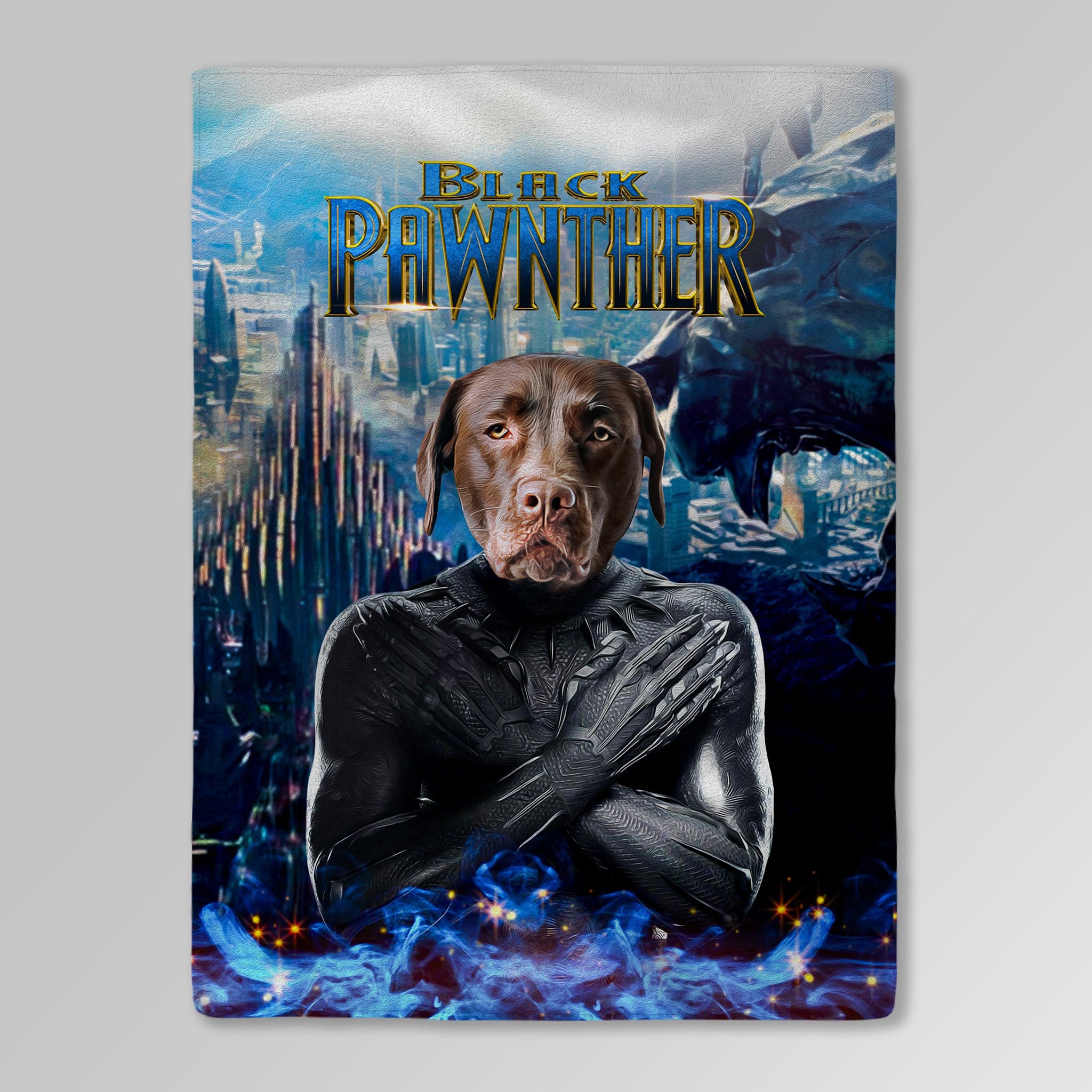 'Black Pawnther' Personalized Pet Blanket
