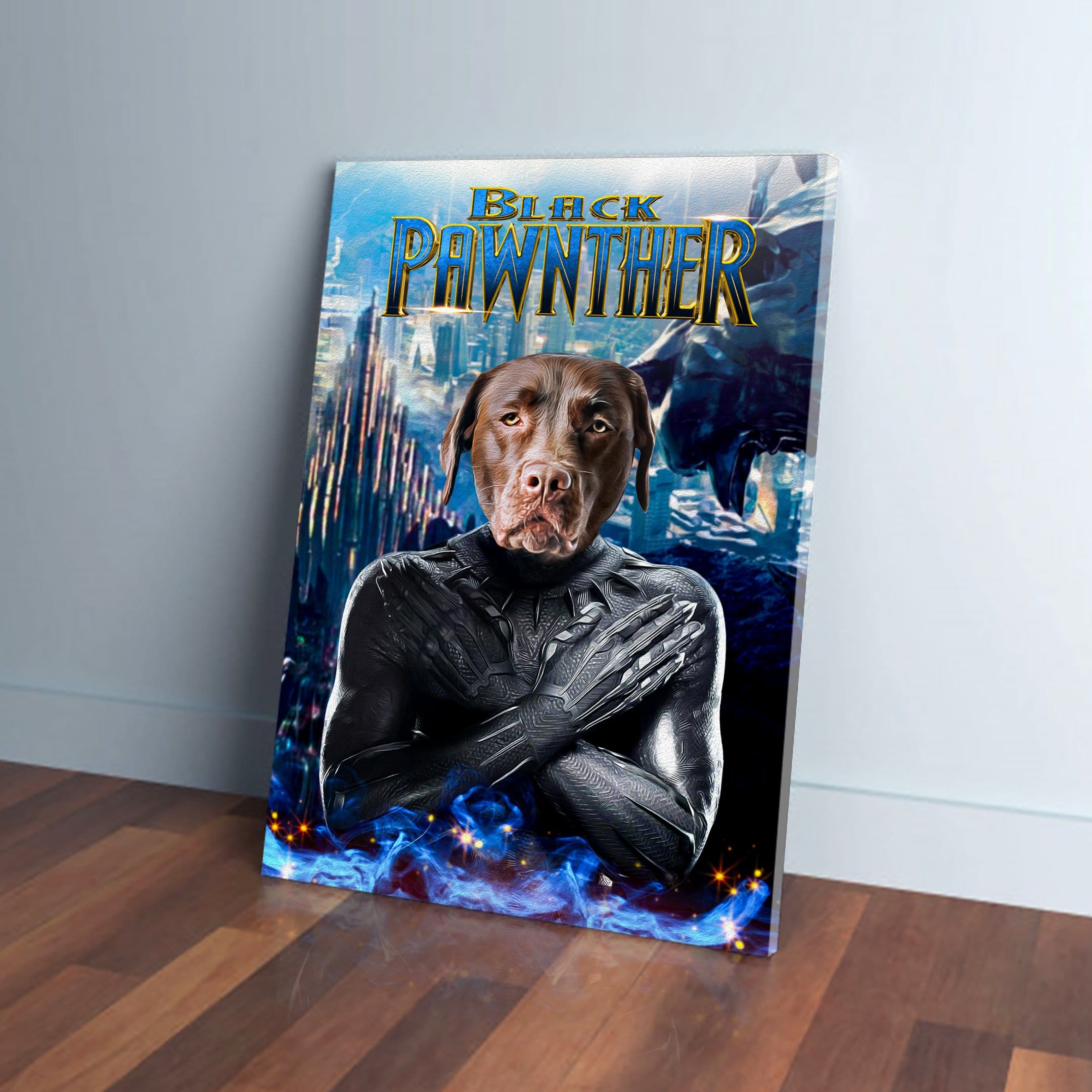 Lienzo personalizado para mascotas &#39;Black Pawnther&#39;
