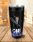 Perros en negro vaso personalizado para 2 mascotas