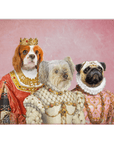 Manta personalizada para 3 mascotas 'The Royal Ladies' 