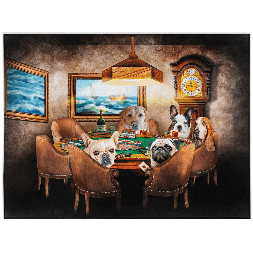 &#39;The Poker Players&#39; Personalized 5 Pet Blanket