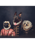 Manta personalizada para 3 mascotas 'La familia Duke' 