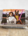 'Princess Leidown & Jedi-Doggo' Personalized 2 Pet Blanket