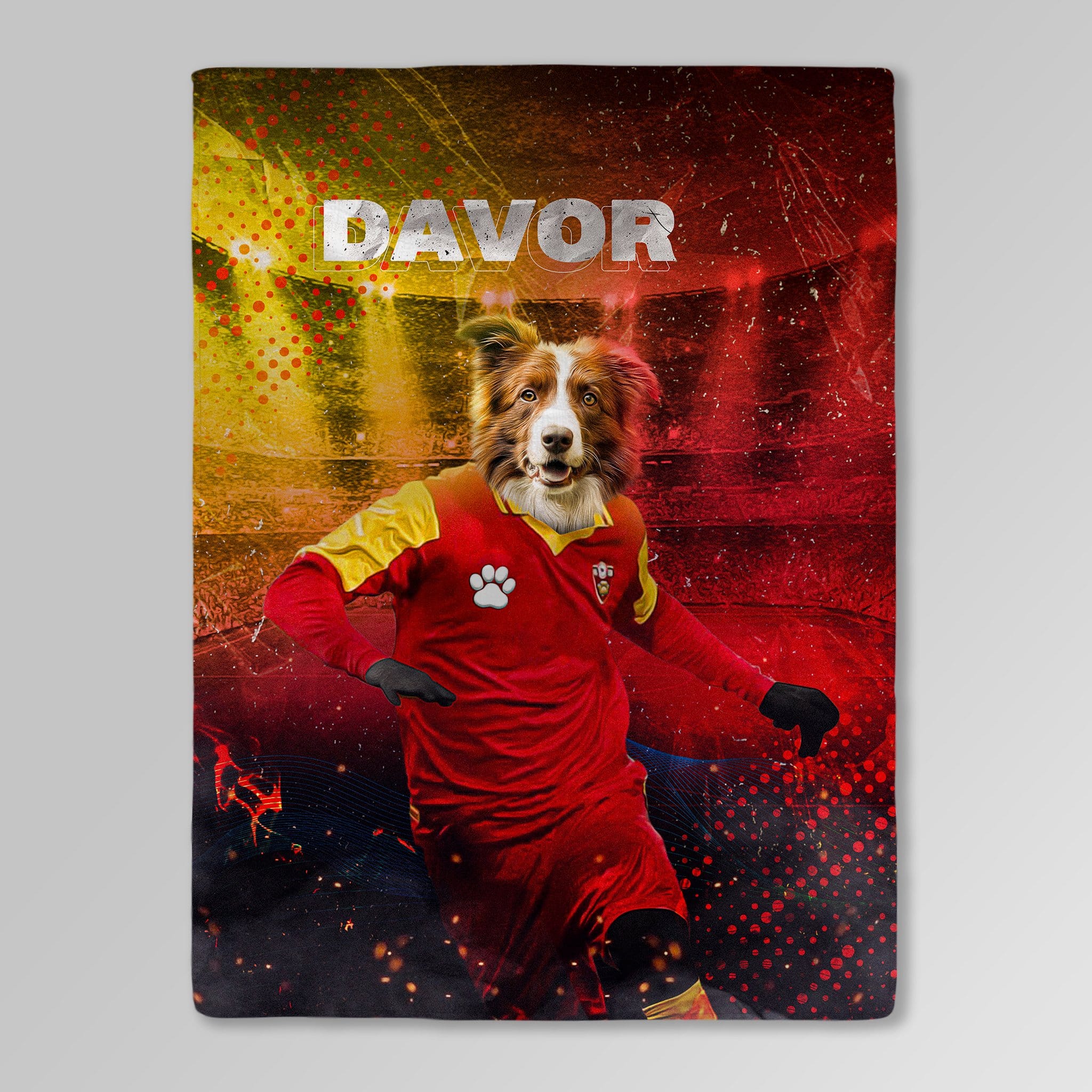 Manta personalizada para mascotas &#39;Montenegro Doggos Soccer&#39;