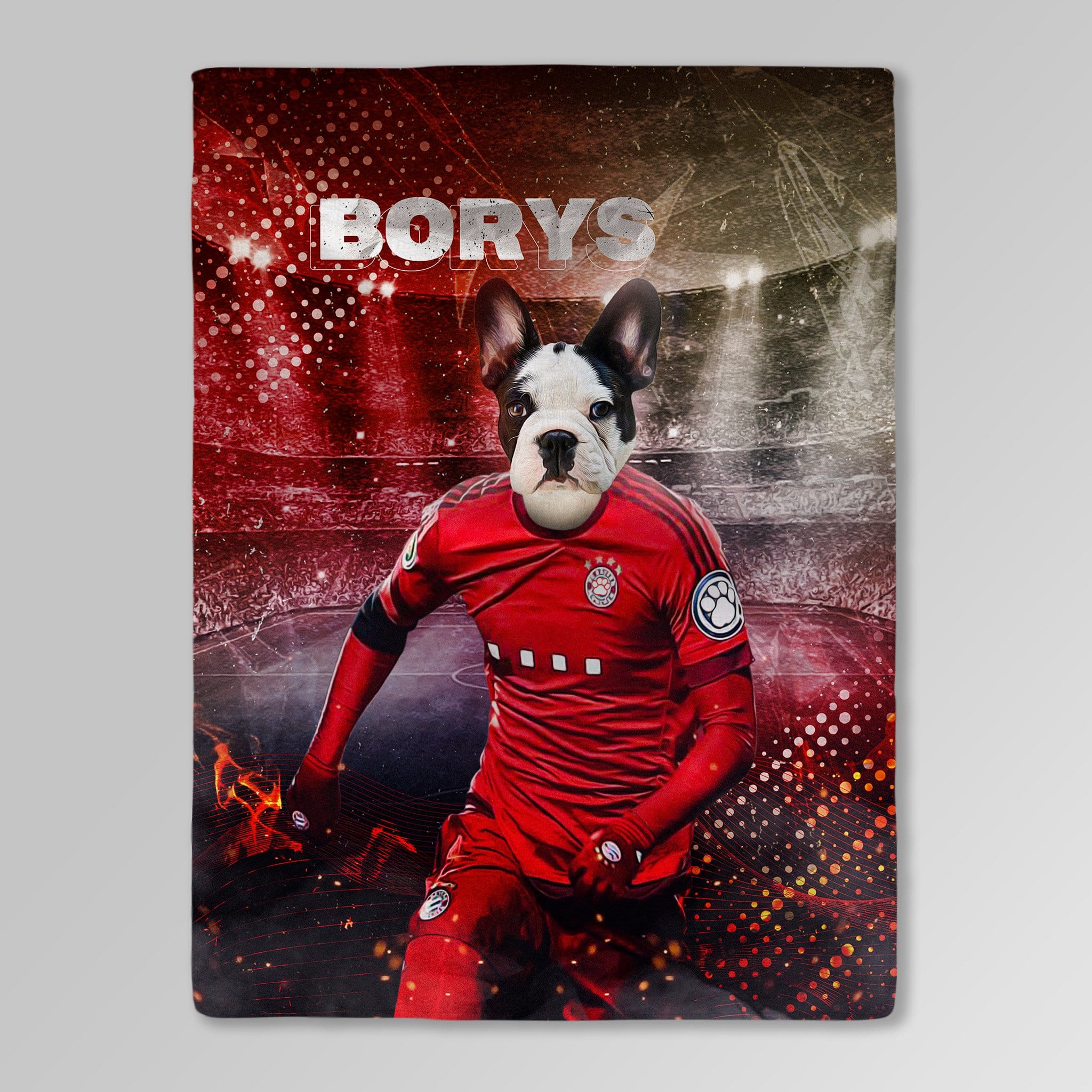 Manta personalizada para mascotas &#39;Polonia Doggos Soccer&#39;