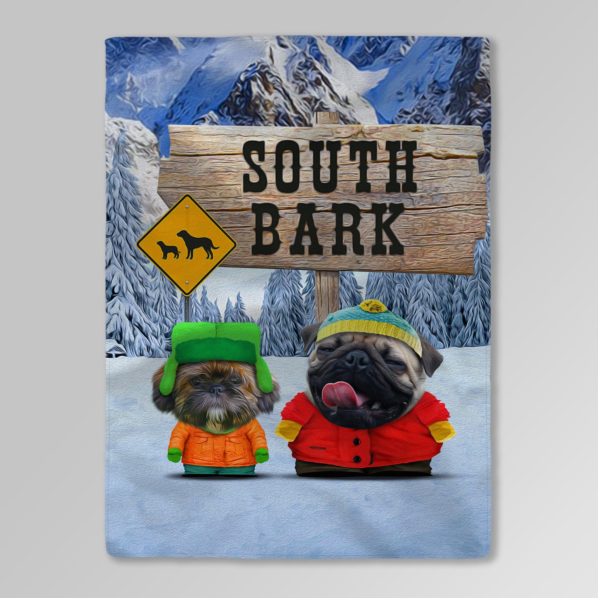 Manta personalizada para 2 mascotas &#39;South Bark&#39; 