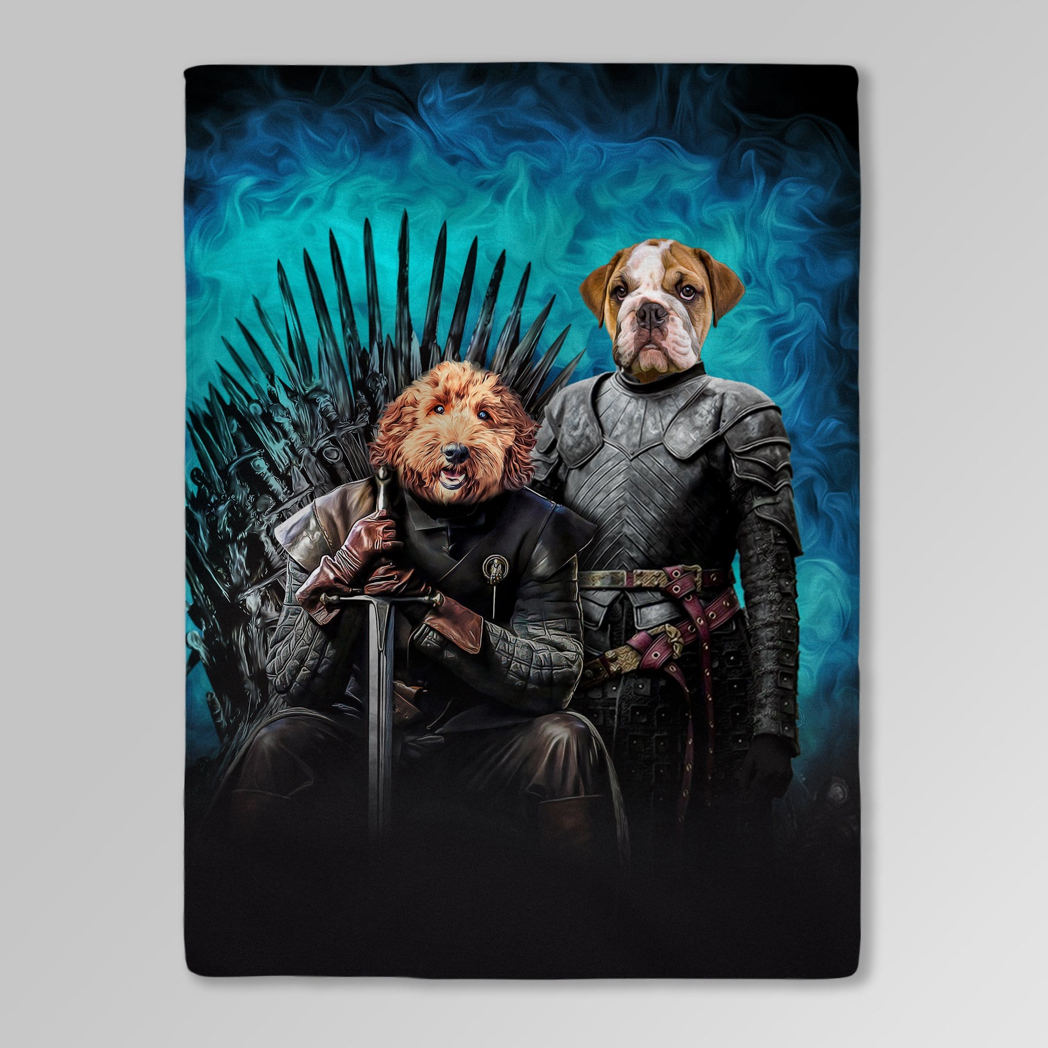 &#39;Game of Bones&#39; Personalized 2 Pet Blankets