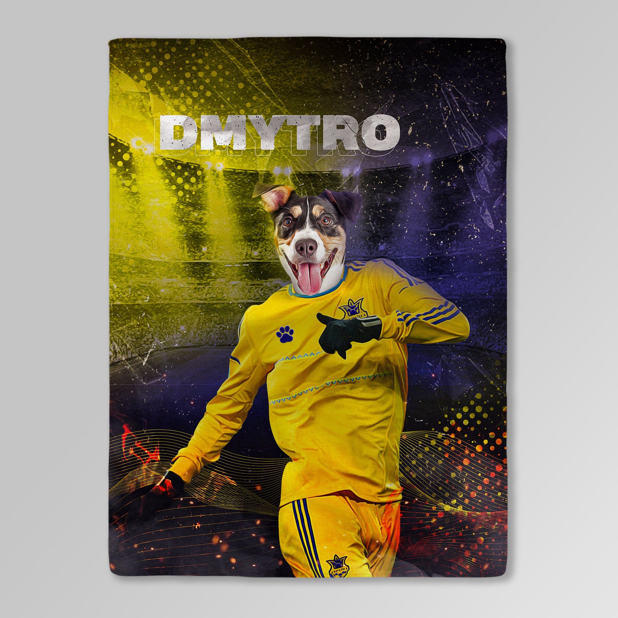Manta personalizada para mascotas &#39;Ucrania Doggos Euro Football&#39;